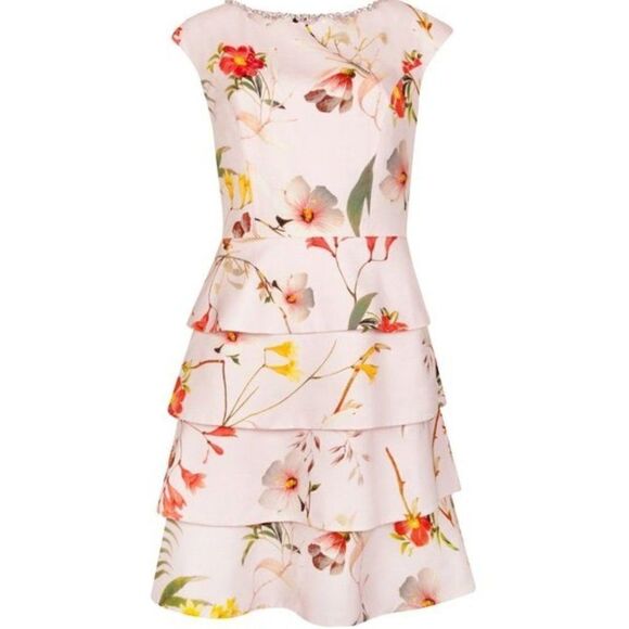 Ted baker | Irisola Floral Jeweled Neck Dress - Picture 2 of 8